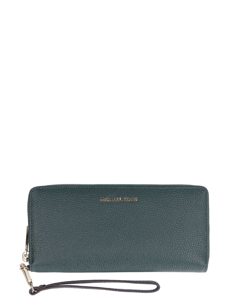 Michael Kors Money Pieces Grain Leather Wallet - green