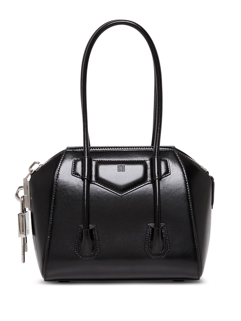 Givenchy Antigona Lock Handbag In Black Leather - Black