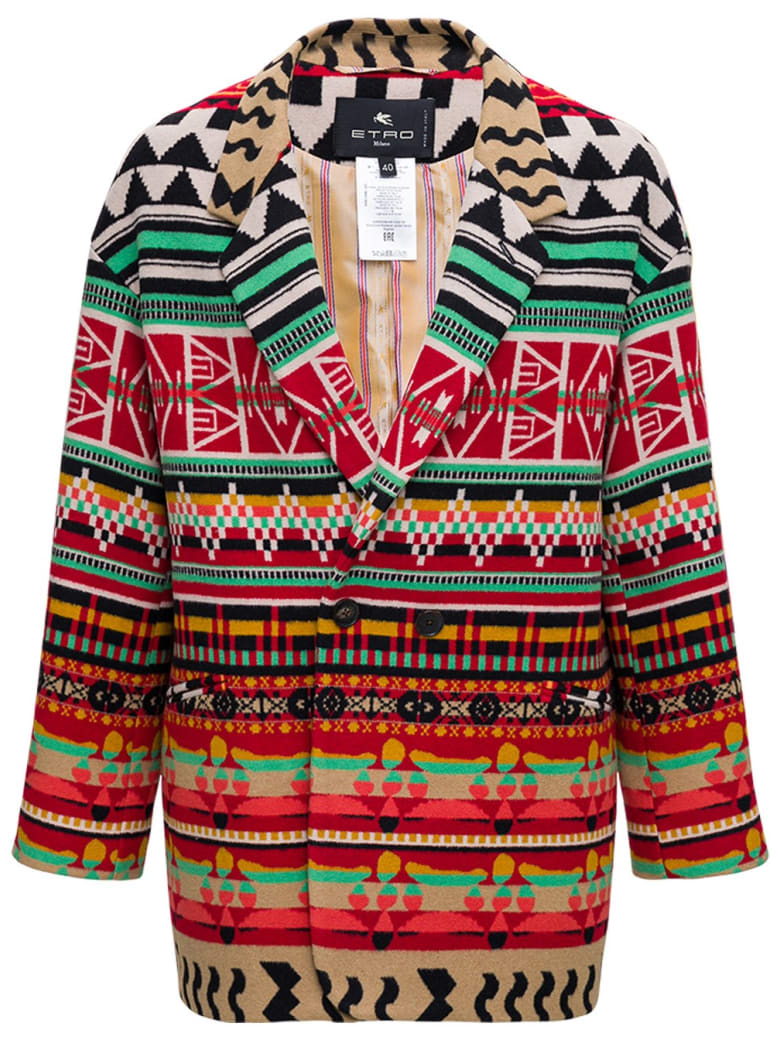 Etro Wool And Cotton California Blazer - Red