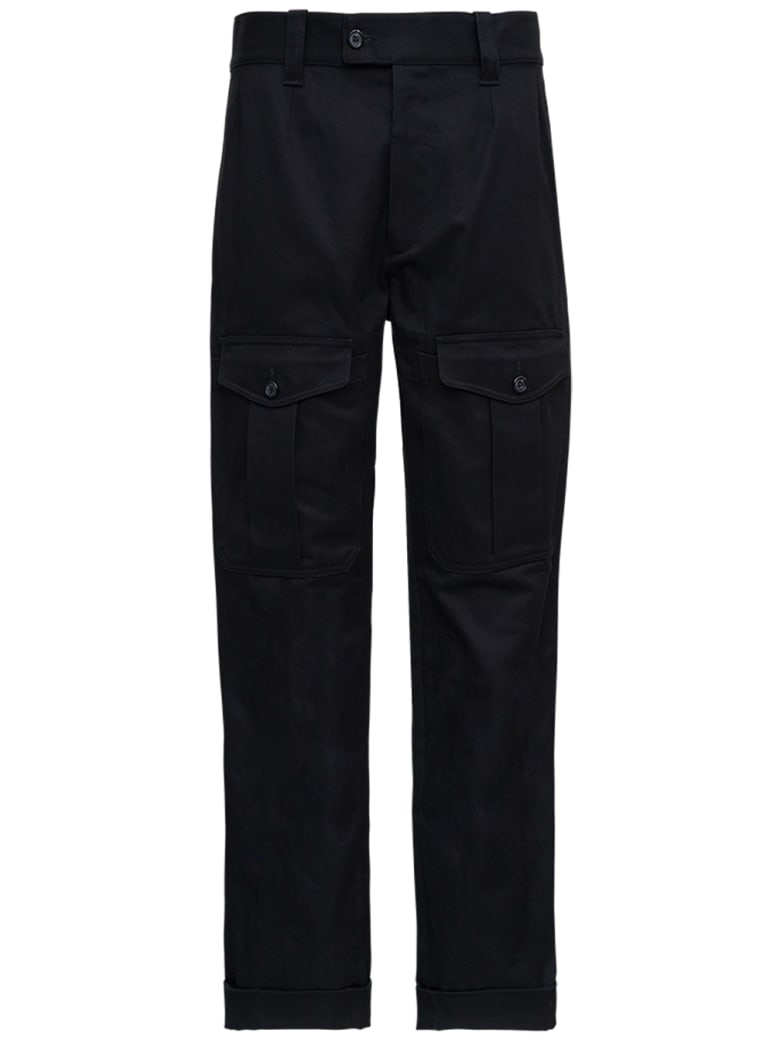Alexander McQueen Black Cotton Pants With Pockets - Black