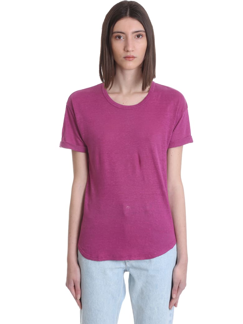 Isabel Étoile Koldi T-shirt In Rose-pink Linen | italist
