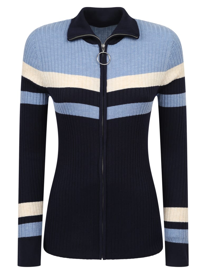 Dodo Bar Or Cardigan A Collo Alto Con Zip - Blue