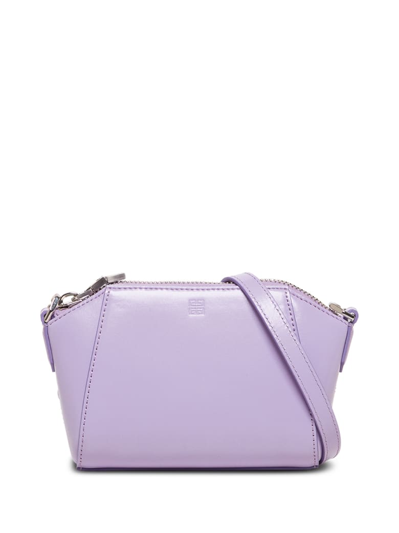 Givenchy Antigona Nano Crossbody Bag In Lilac Leather - Violet