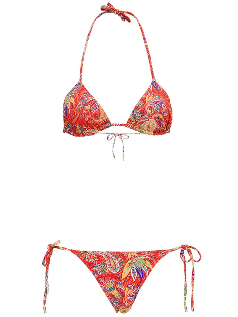 Etro Ibiza Red Bikini With Paisely Print - Red