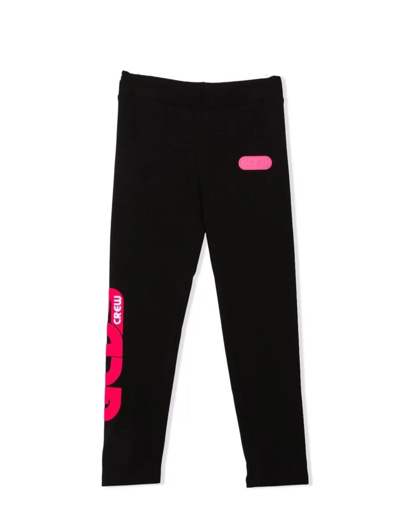GCDS Mini Black Stretch-cotton Track Trousers - Nero