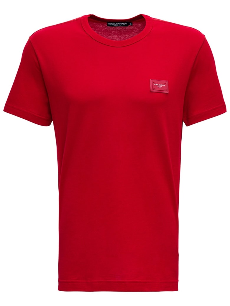 Dolce & Gabbana Red Cotton T-shirt With Logo - Red