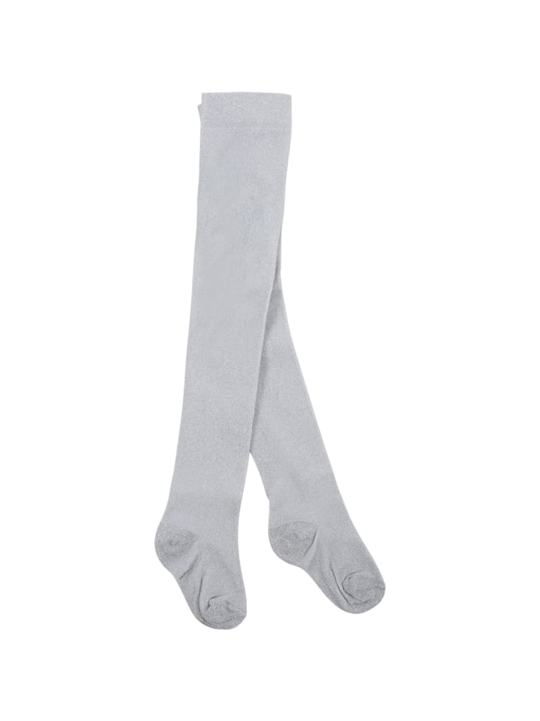 La Perla Silver Tights For Baby Girl - Silver