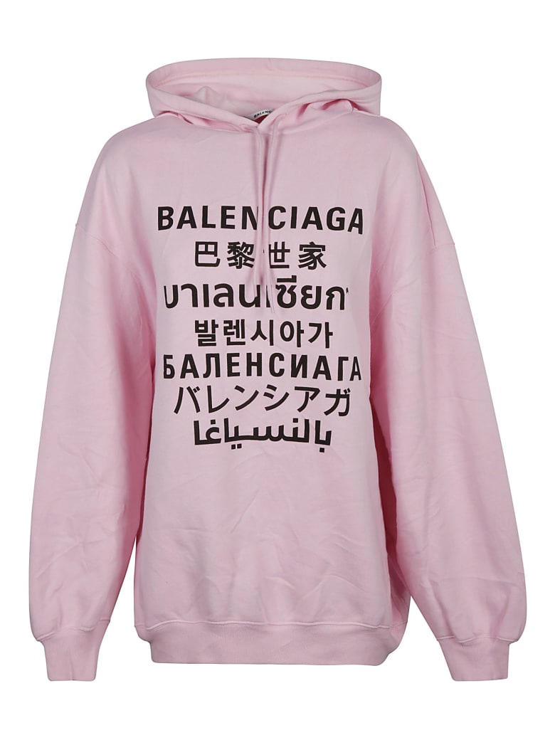Balenciaga Oversize Printed Hoodie - Rosa