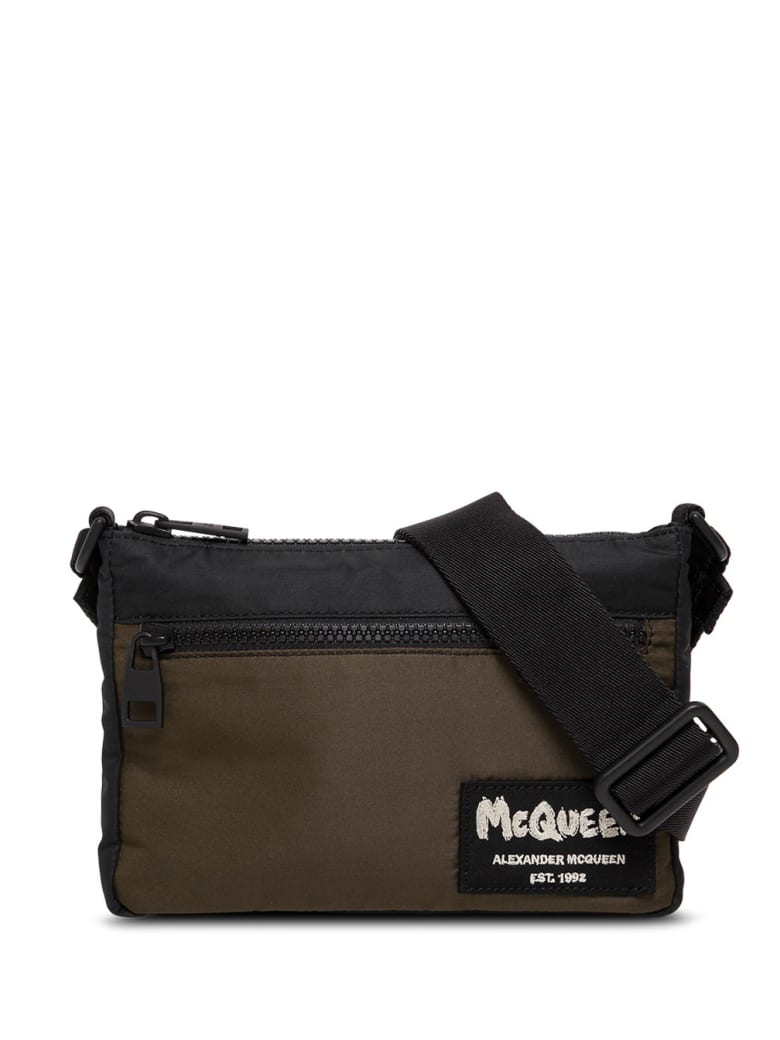 Alexander McQueen Crossbody Bag In Nylon With Logo - Green