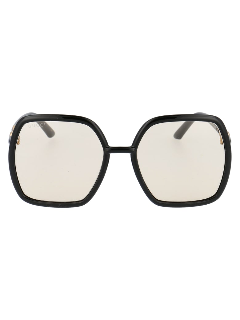 Gucci Gg0890s Sunglasses - 005 BLACK BLACK YELLOW