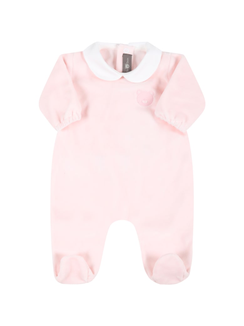 Little Bear Pink Babygrow For Baby Girl With Bear - Pink