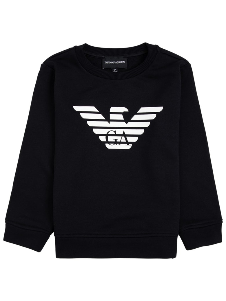 Emporio Armani Blue Modal Blend Sweatshirt With Logo - Blu