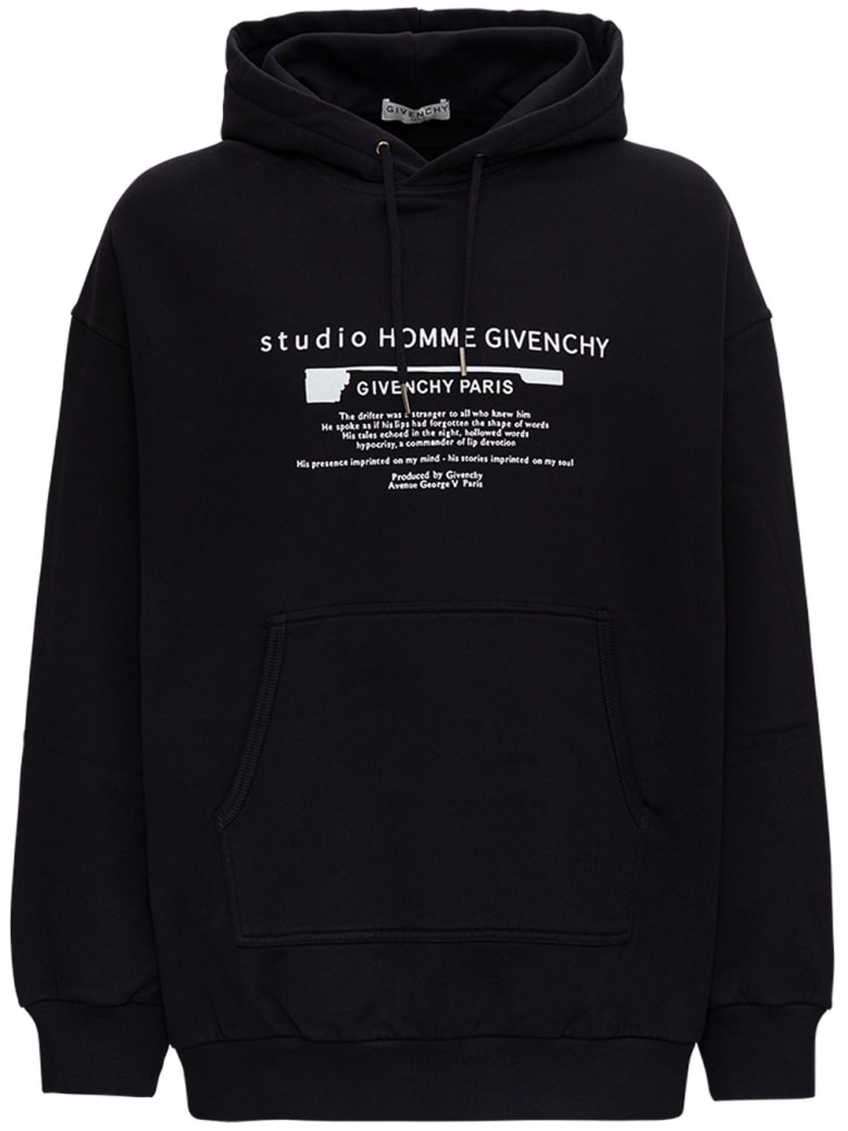 Givenchy Cotton Sweatshirt With Contrasting Front Print - Black