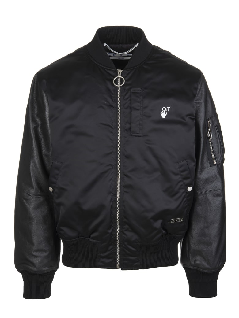 Off-White Man Black Off Bomber Jacket