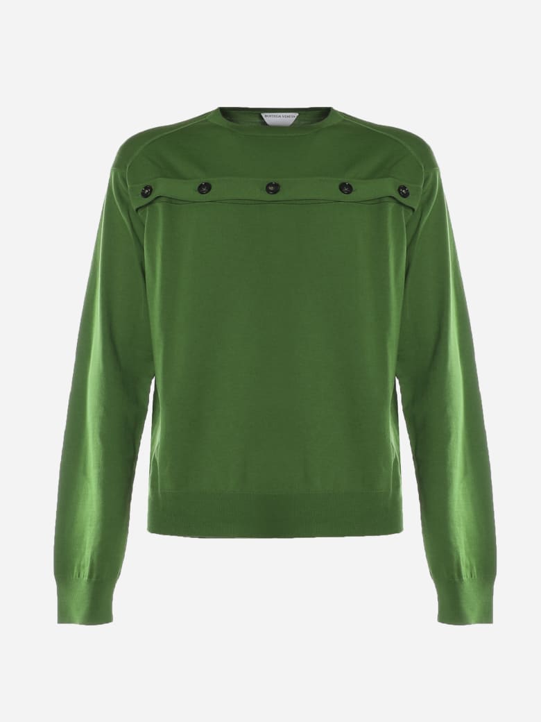 Bottega Veneta Wool Buttoned Knitwear - Lizard