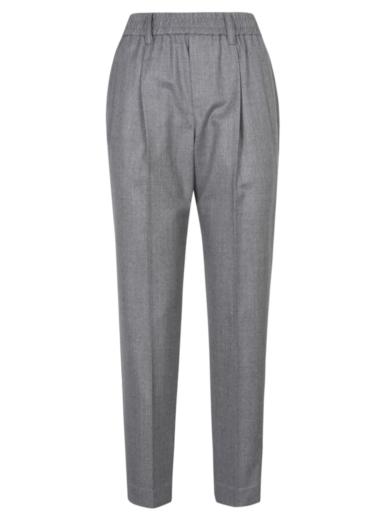 Brunello Cucinelli Rib Cropped Trousers - Pearl Grey