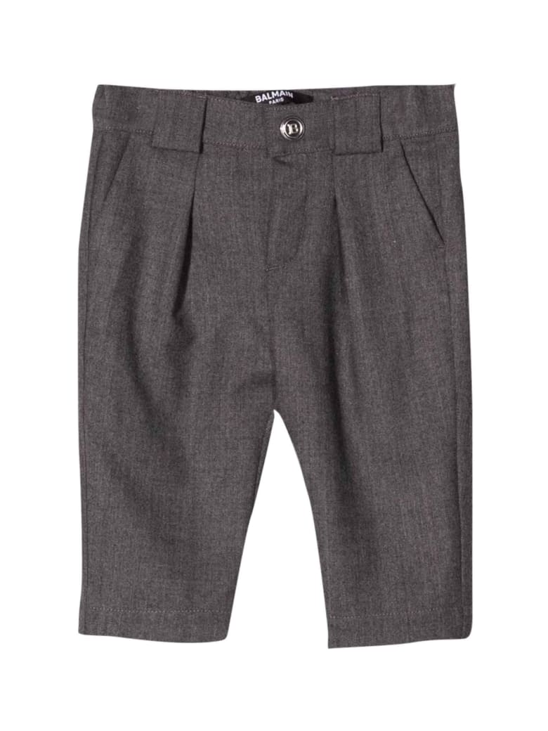 Balmain Gray Baby Trousers