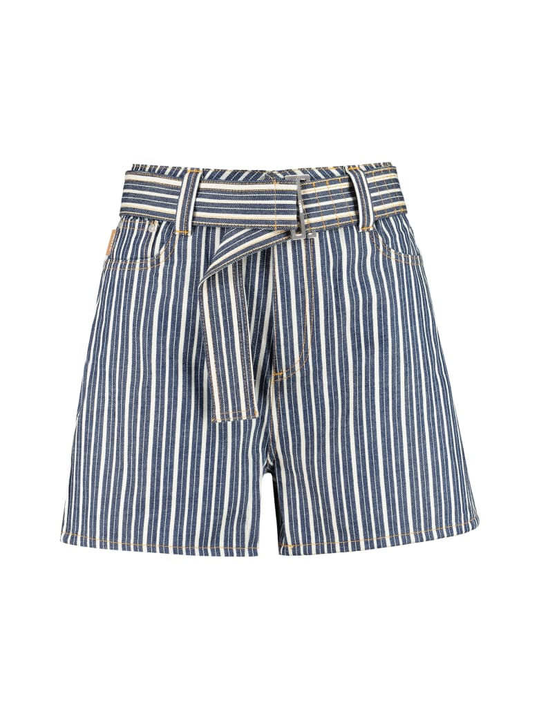 Ganni High-rise Cut-off Denim Shorts - Multicolor
