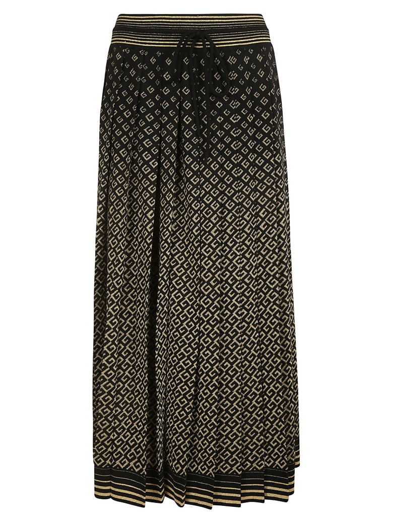 Gucci Tie-waist All-over Logo Skirt - Black