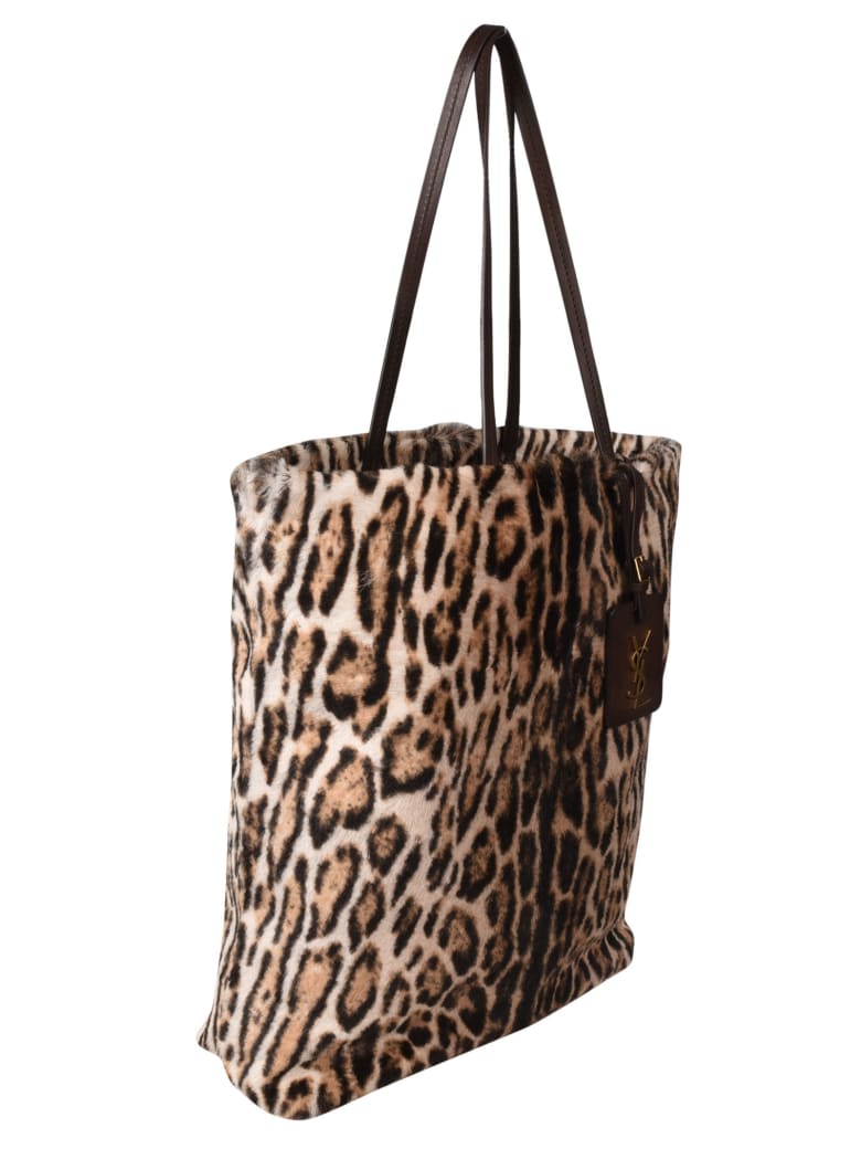Saint Laurent Leopard Fur Shopper Bag | italist, ALWAYS LIKE A SALE
