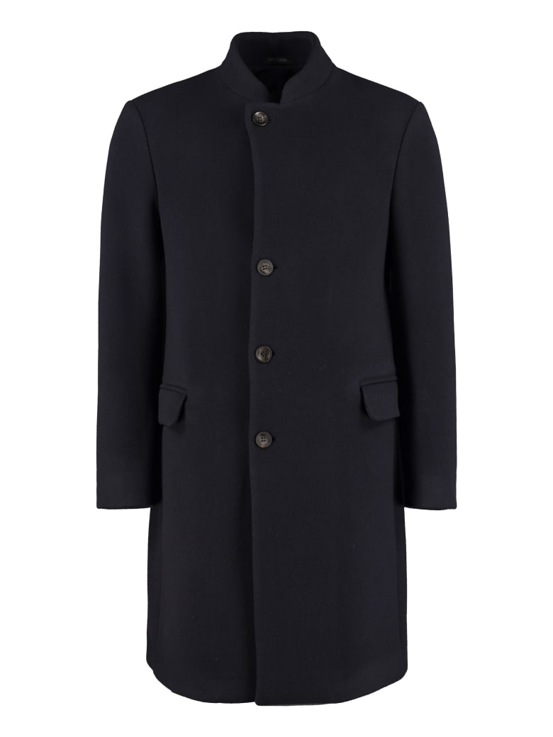Giorgio Armani Single-breasted Wool Coat - blue