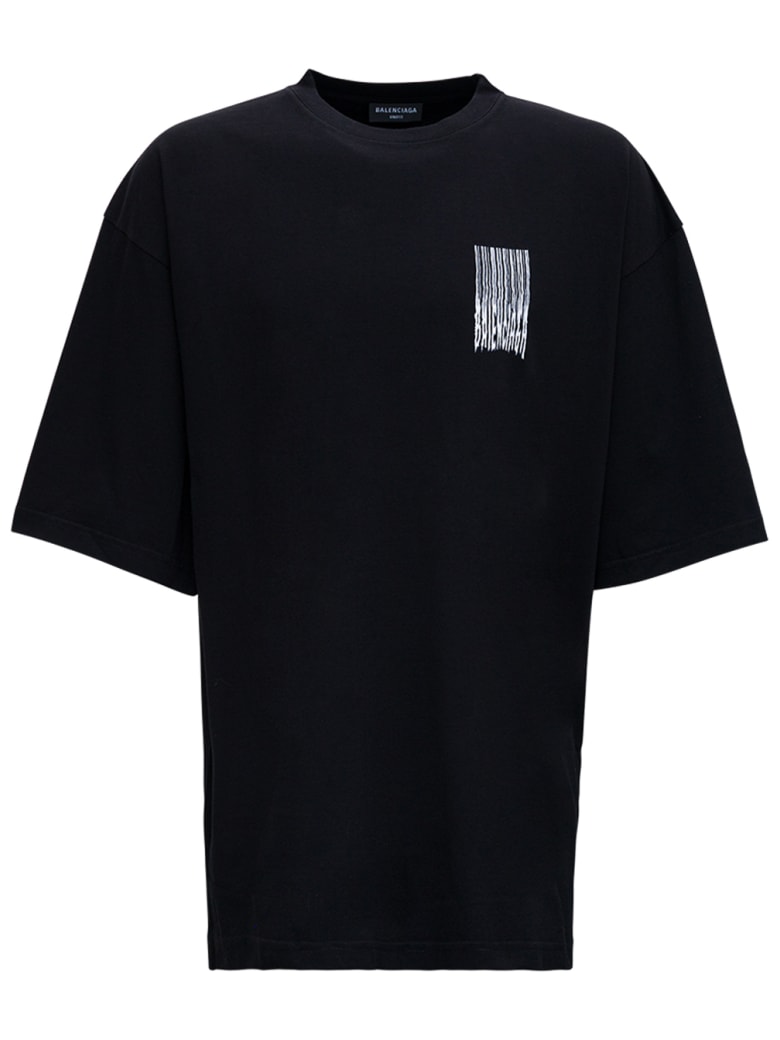 Balenciaga Cotton Oversize Barcode T-shirt - White/black