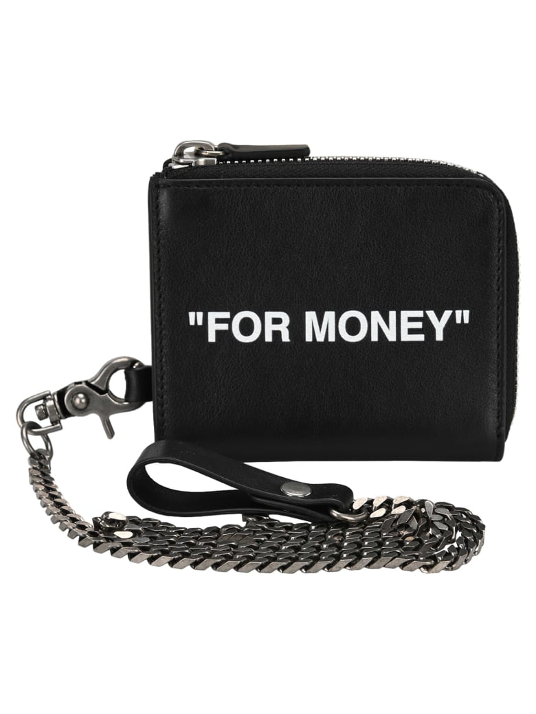 off white chain wallet