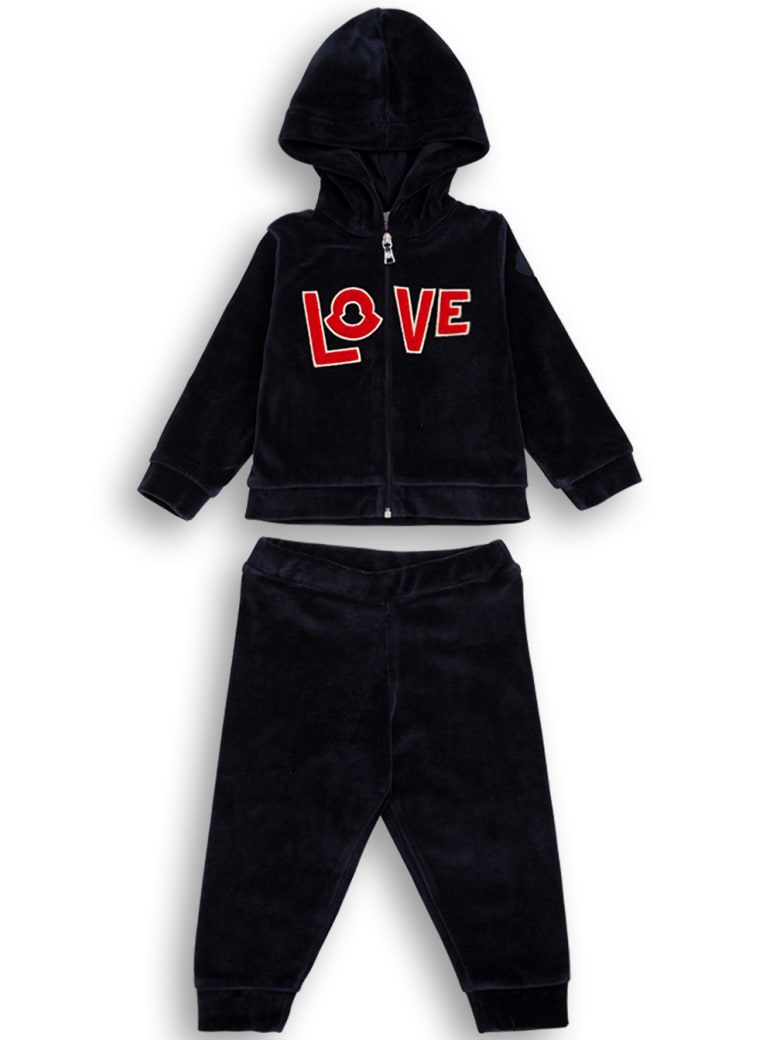 Moncler Love Blue Chenille Coordinated Suit - Blu
