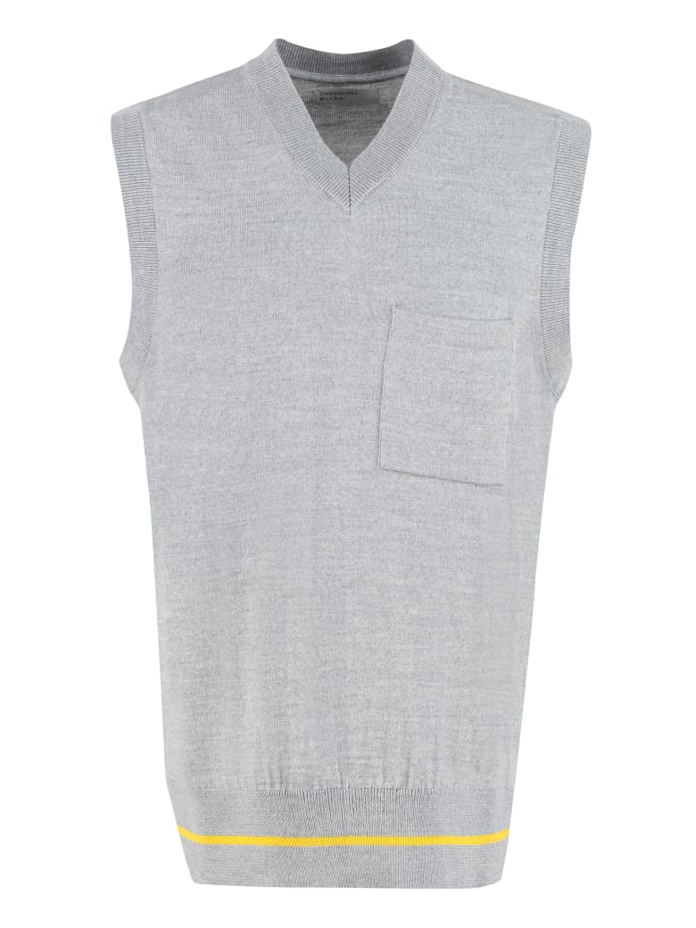 Universal Works Knitted Wool Vest - grey