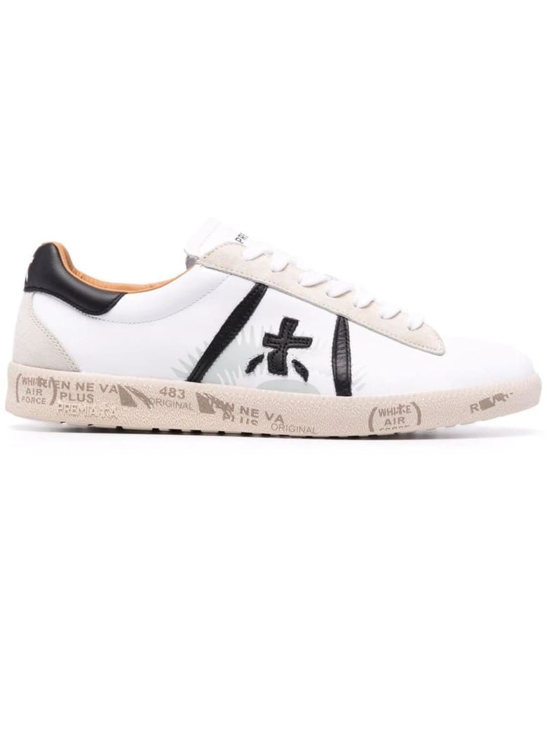 Premiata White Leather Andy Sneakers - Bianco+nero