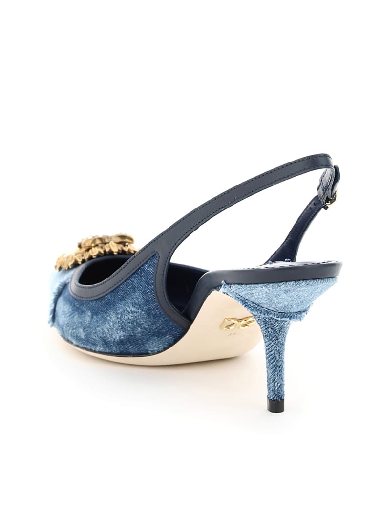 denim slingback shoes