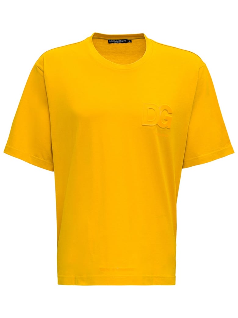 Dolce & Gabbana Embossed Logo T-shiry - Yellow