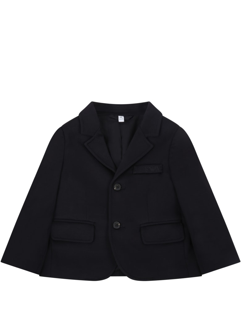 Armani Collezioni Blue Jacket For Babyboy - Blue