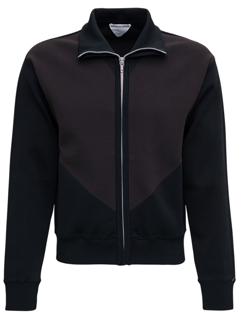 Bottega Veneta Bicolor Sweatshirt In Technical Fabric - Black