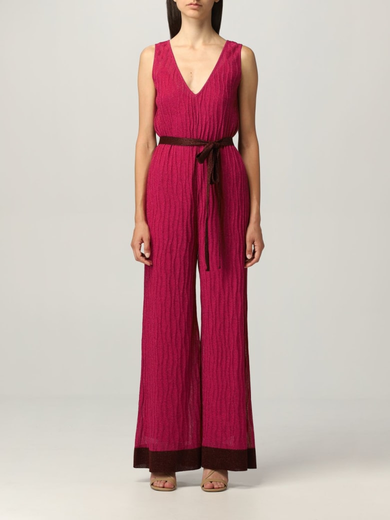 M Missoni Jumpsuits M Missoni Long Jumpsuit In Lurex Viscose Blend Knit - Burgundy