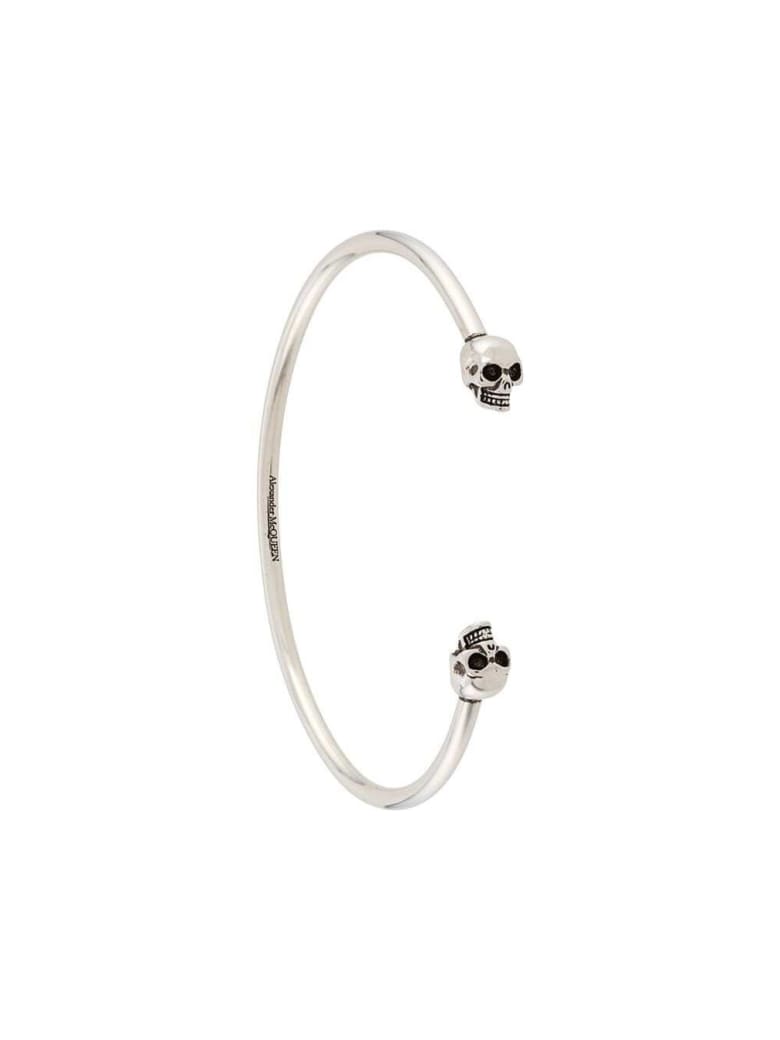 Alexander McQueen Silver-tone Metal Skull-embellished Cuff Bracelet - Metallic