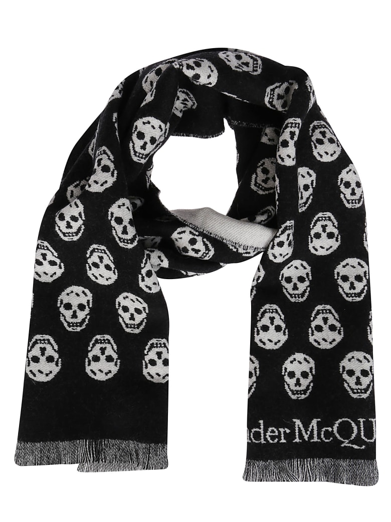 Alexander McQueen Black Wool Scarf - Nero