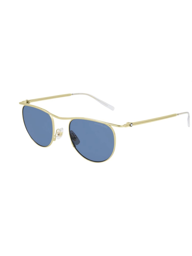 Montblanc MB0168S Sunglasses - Gold Gold Blue