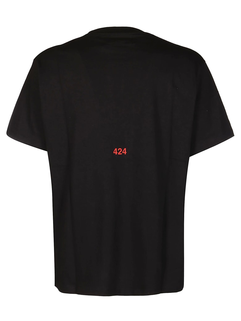 FourTwoFour on Fairfax Black Cotton T-shirt | italist
