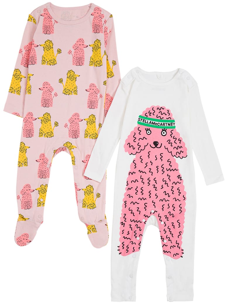 Stella McCartney Kids Set Of Two Cotton Romper With Poodle Print - Pink