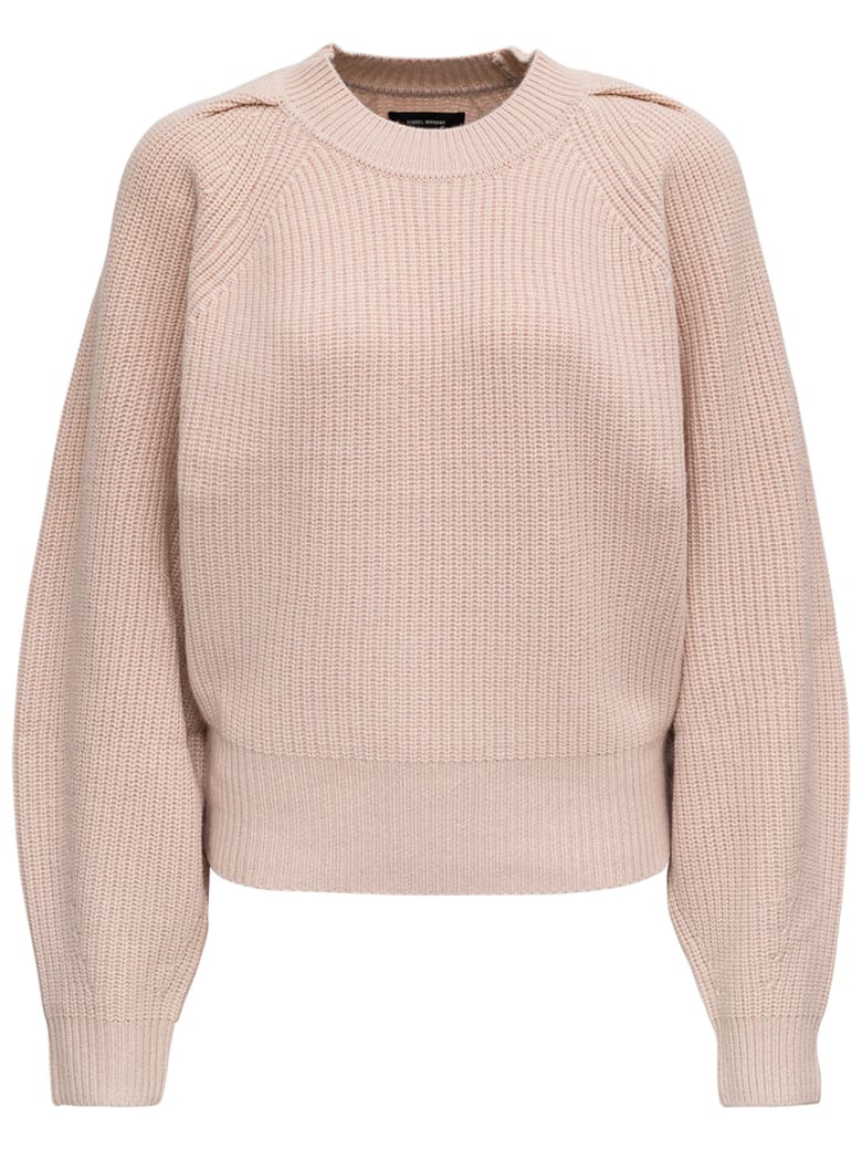 Isabel Marant Billie Wool And Cashmere Long-sleeved Sweater - Beige