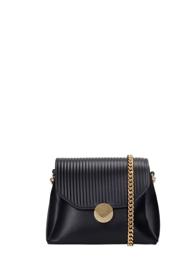 Visone Tati Shoulder Bag In Black Leather - black