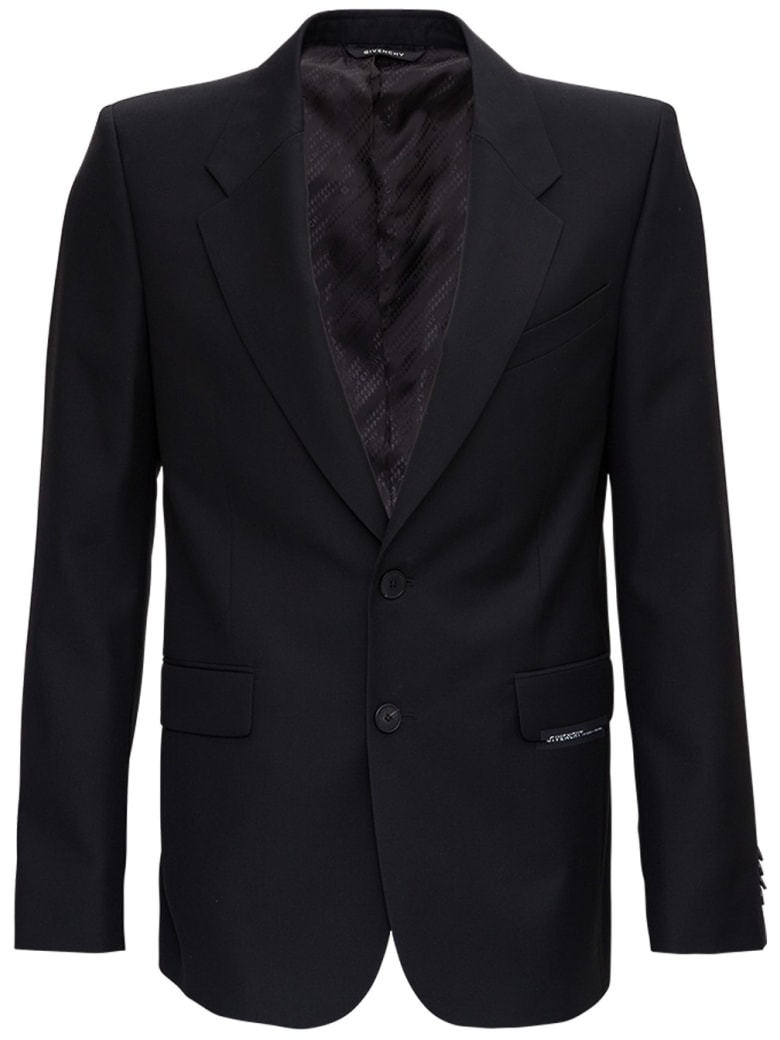 Givenchy Single Breasted Blazer In Black Wool - Black