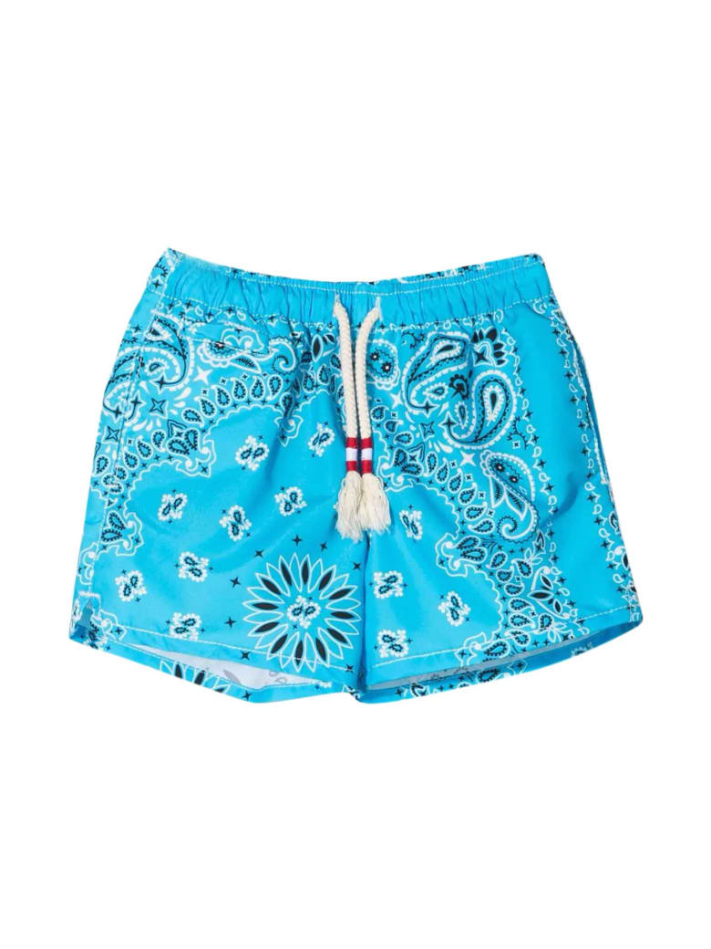 MC2 Saint Barth Light Blue Swimsuit With Print - Unico