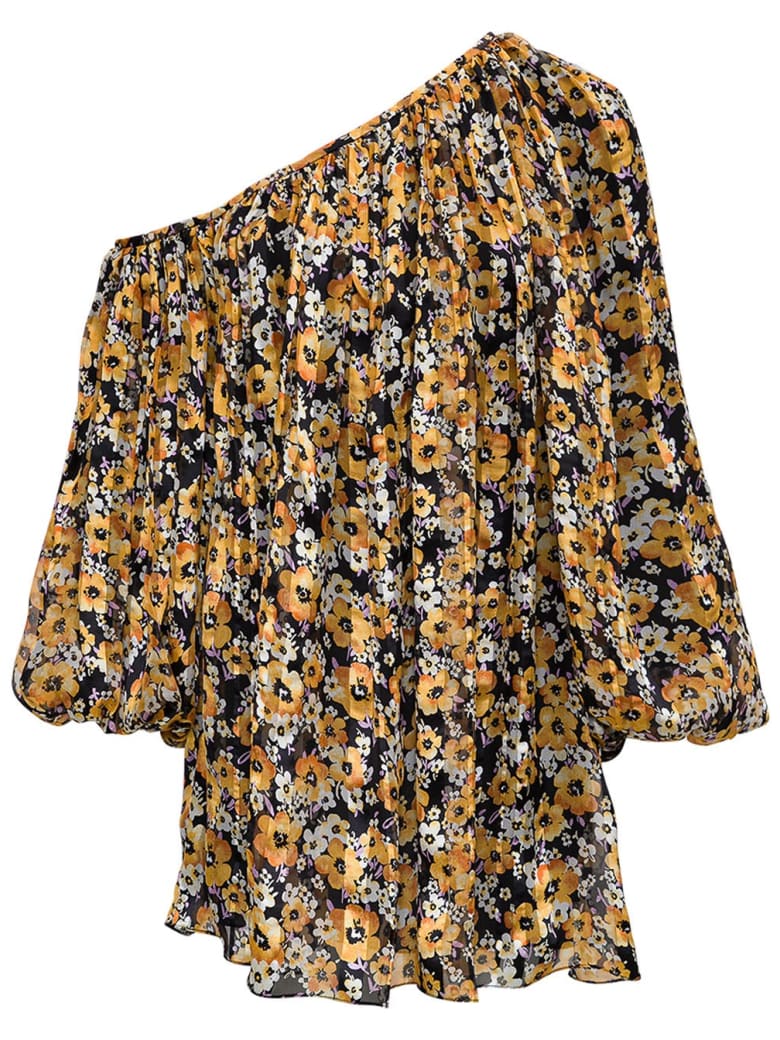 Saint Laurent Floral Silk Asymmetrical Dress - Multicolor