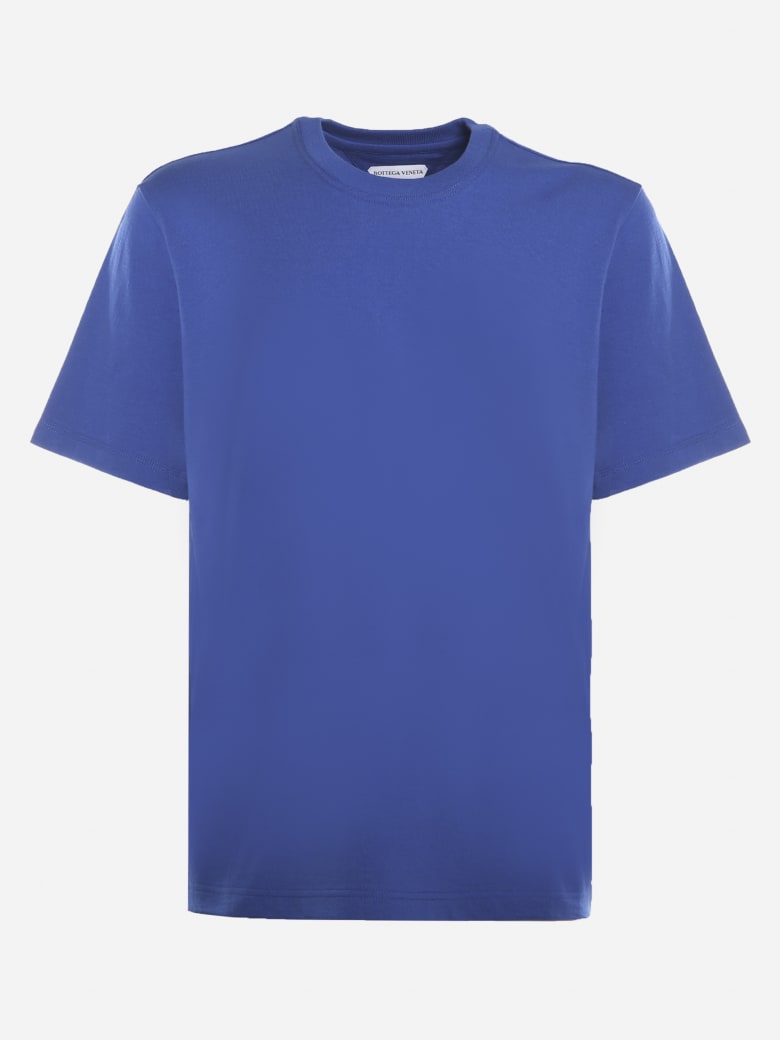 Bottega Veneta Cotton Jersey T-shirt With Tone-on-tone Logo - Cobalt