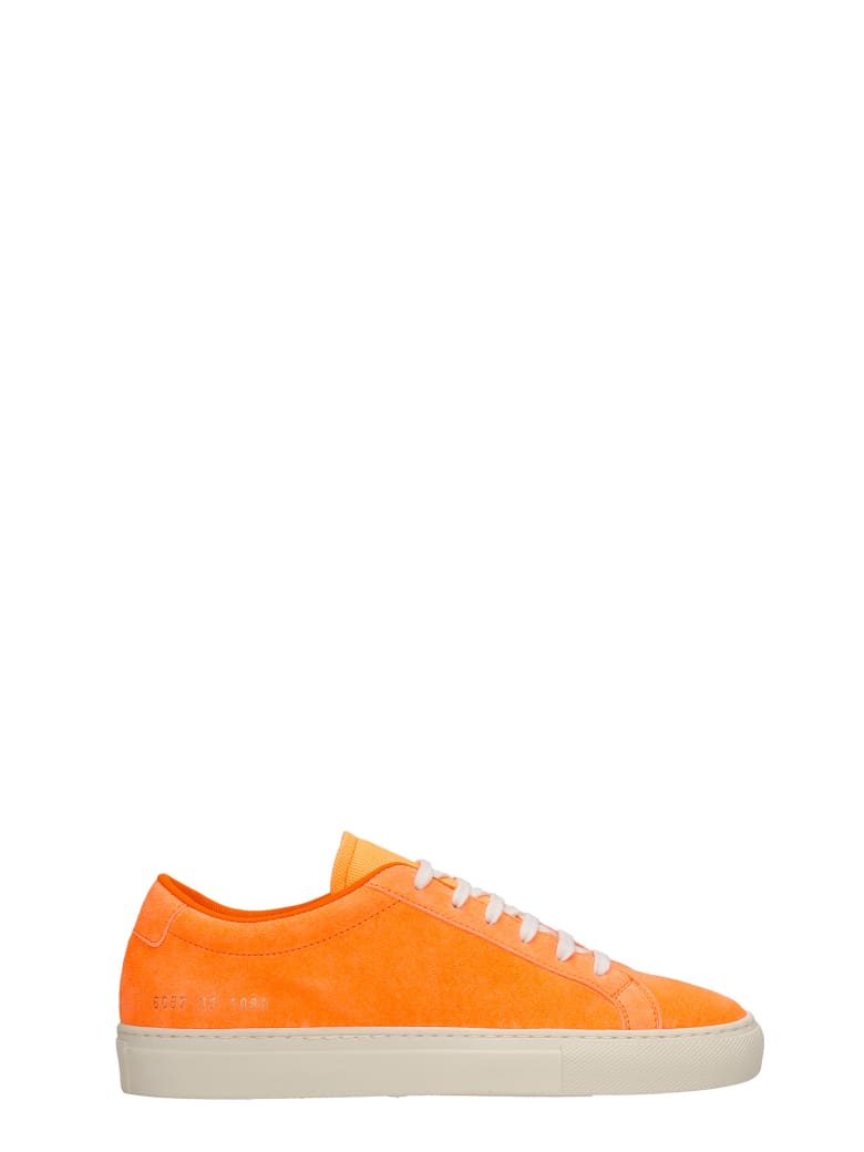 Common Projects Achille Fluo Sneakers In Orange Suede - orange