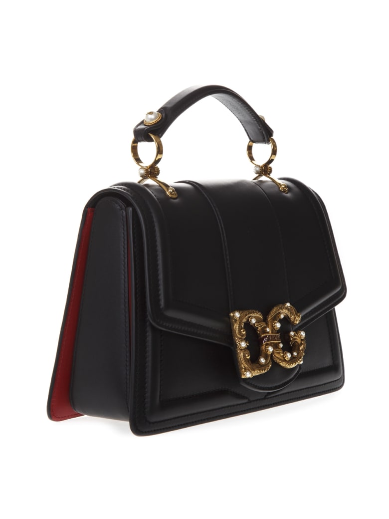 Dolce & Gabbana Amore Bag In Black Leather With Logo | italist