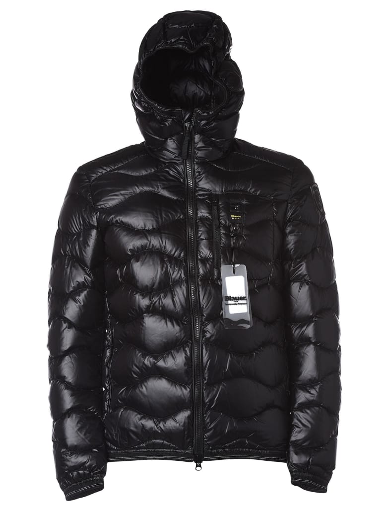 Blauer Black Wave-quilted Down Jacket | italist, ALWAYS LIKE A SALE