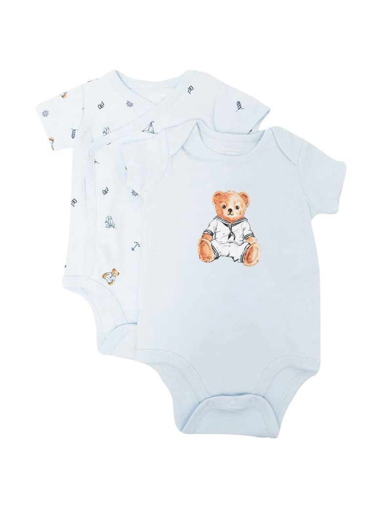 Ralph Lauren Romper Polo Bear - Bianco